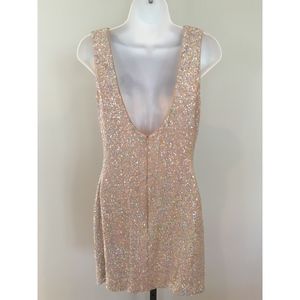 Gold Sequin Mini Dress